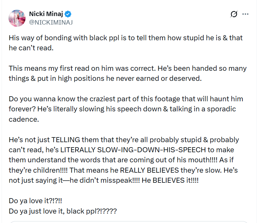 Rapper Nicki Minaj accuses Governor Newsom of treating Black people like children